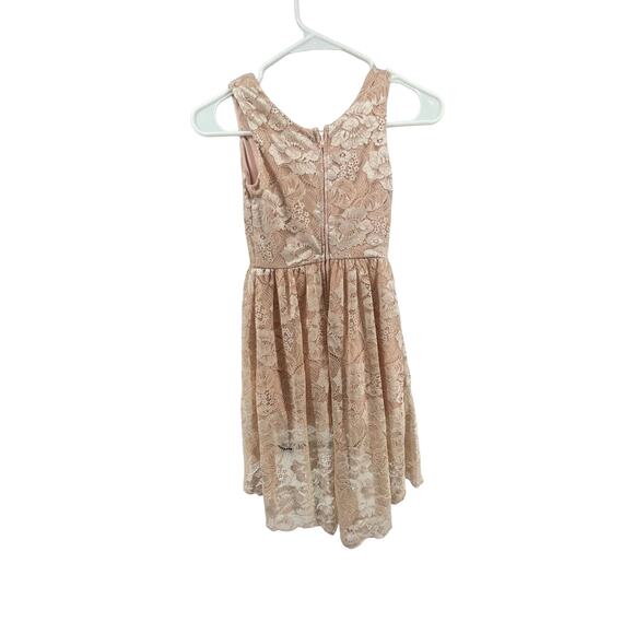 Amy Wear Girls Cream Lace Sleeveless High Low Dress Youth Size 7 - Picture 5 of 6